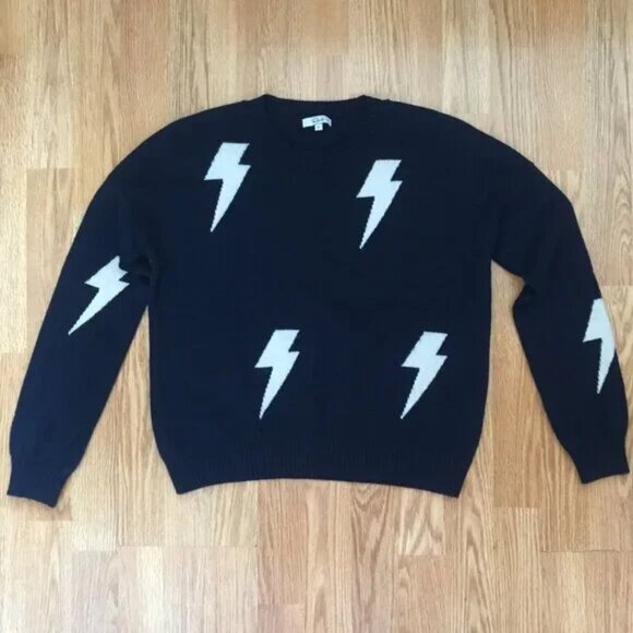 Rails Presley Lighting Bolt Sweater Wool Cashmere Size S - Picture 4 of 9